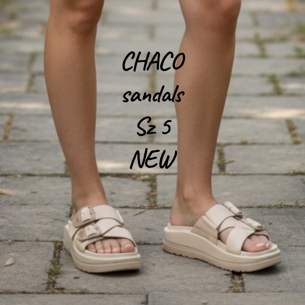 Chaco Beige Slide Sandals
